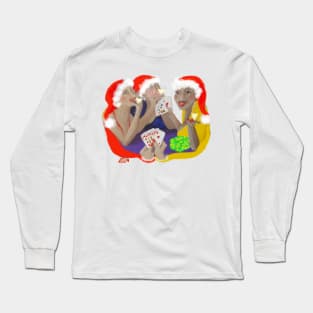 Christmas Lady Card Players Long Sleeve T-Shirt